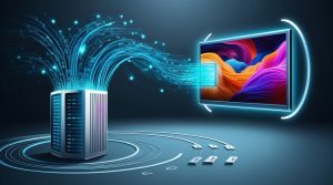 Sample image: video content delivered from a server to a screen