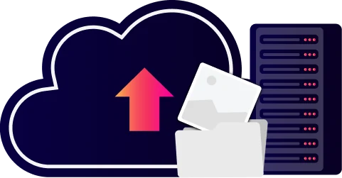 Illustration: static files being uploaded to BlazingCDN cloud storage servers